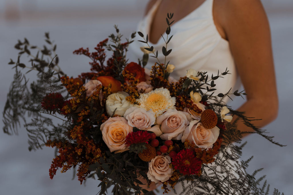 Autumn colored bridal bouquet